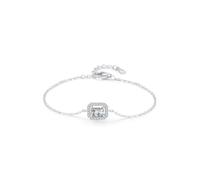 Aotiwe Pulseras de moda para mujer, pulseras de joyería para mujer, cadena con diamante rectangular creado en laboratorio de 0,6 quilates, oro blanco/platino, 16+5CM, Platino, Diamante creado en