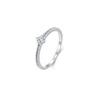 Aotiwe Ring 925 Silber, Eheringe Silber Schlicht Pfeilstruktur mit Solitaire mit Vier Zinken Größe 54 (17.2)
