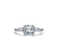 Aotiwe Ring Women, Ring Schlicht Silber Quadratischer Solitär 925 Silber Größe 60 (19.1) Geschenk 18 Geburtstag Mädchen