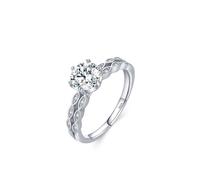 Aotiwe Ringe Damen Zeigefinger, Verlobungsring Frau Silber Eleganter Stil mit Solitaire 925 Silber Größe 49 (15.6)