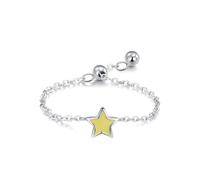 Aotiwe Ringe Frauen Offen, Damenring Silber Verstellbare Sternkette 925 Silber Lustige Geschenke