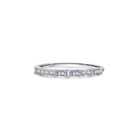 Aotiwe S925 Ring, Ringe für Damen mittelfinger Silber Edelstein In Kanalfassung mit Rechteckschliff Weiß Zirkonia Größe 57 (18.1)