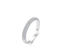 Aotiwe Schmuck Ring, Ring Silber 925 Damen Silber Doppelte Reihe Zirkon Größe 60 (19.1) Beste Freundin Geschenke