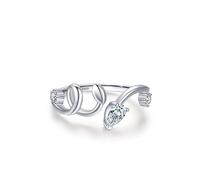 Aotiwe Schmuck Ringe Damen, Damenring Daumen Silber Zweige und Blätter mit Tropfenschliff Weiß Zirkonia 925 Silber Größe 52 (16.6)