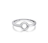 Aotiwe Schmuck Ringe, Ringe In Silber Hohlrund mit Weiß Zirkonia 925 Silber Größe 57 (18.1) Beste Freundin Geschenke