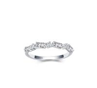 Aotiwe Sterling Silber Ring, Cute Rings Silber Edelstein In Unregelmäßiger Kanalfassung mit Rechteckschliff Weiß Zirkonia Größe 60 (19.1)