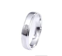 Aotiwe The Promise - Juego de anillos de boda con diamante de 0,01 quilates y banda lisa para hombre Pt950 y oro blanco de 9 quilates, 14 quilates y 18 quilates, I 1/2, Pt950, Diamante