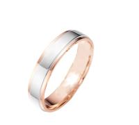 Aotiwe The Promise - Juego de anillos de boda con diamante de 0,01 quilates y banda lisa para hombre Pt950 y oro blanco de 9 quilates, 14 quilates y 18 quilates, M 1/2, Oro blanco y oro amarillo de 14