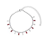 Aotiwe Tobillera bohemia, cadena completa con circonita cúbica, regalos únicos para mujer, Cobre, Circonita cúbica