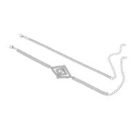 Aotiwe Tobillera para mujer, tobilleras para mujer, vacaciones, juego de 2 piezas, varias filas con circonitas, Aleación de metal, Circonia cúbica