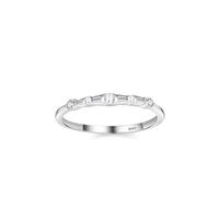 Aotiwe Verlobungsring 925 Sterling Silber, Ringe Frauen Kleine Finger Silber Stapelbarer Edelstein mit Rundschliff Weiß Zirkonia Größe 57 (18.1)