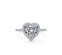 Aotiwe Verlobungsring Damen Fantasy, Damenring 925 Silber Heiligenschein In Herzform mit Weiß Zirkonia Größe 57 (18.1)
