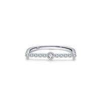 Aotiwe Verlobungsring Frau, Freundschaftsringe Freundinnen Silber U-Förmiger Ring mit Einer Reihe Zirkonia 925 Silber Größe 57 (18.1)