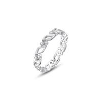 Aotiwe Zeigefinger Ring, Eheringe Deko Hochzeit Silber Raute Aushöhlen mit Rundschliff Weiß Zirkonia 925 Silber Größe 52 (16.6)