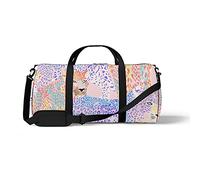 Aotmany Bolsa deportiva de lona para gimnasio, yoga, baile, fin de semana, viaje sin costuras, acuarela, girasol, bolsa de hombro para entrenamiento, para mujeres y hombres, Estampado de leopardo,