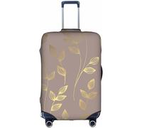 Aotmany Elegante funda botánica para equipaje de viaje con hojas de oro rosa, se adapta a equipaje de 18 a 32 pulgadas, protector elástico para maleta con cremallera oculta para maleta con ruedas,
