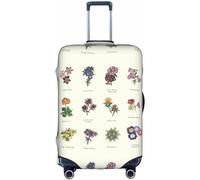 Aotmany Funda de equipaje de viaje botánica de flores de cardo de verano para equipaje de 18 a 32 pulgadas, protector elástico para maleta con cremallera oculta para maleta con ruedas, aprobado por la