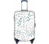 Aotmany Funda de equipaje de viaje botánica de hojas grises y azules para equipaje de 18 a 32 pulgadas, protector elástico para maleta con cremallera oculta para maleta con ruedas, aprobado por la