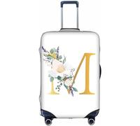 Aotmany Funda de equipaje de viaje floral con letra M botánica M para equipaje de 18 a 32 pulgadas, protector de maleta lavable con cremallera oculta para maleta con ruedas, aprobado por la TSA, Como