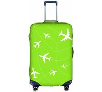 Aotmany Funda de equipaje de viaje rosa para equipaje de 18 a 32 pulgadas, protector elástico con cremallera oculta para maleta con ruedas, aprobado por la TSA, Avión Trayectoria Líneas Avión Ruta