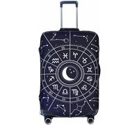 Aotmany Funda para equipaje de viaje con diseño de signos del horóscopo del zodiaco y astrología, se adapta a equipaje de 18/24/28/32 pulgadas, protector de maleta lavable con cremallera oculta para