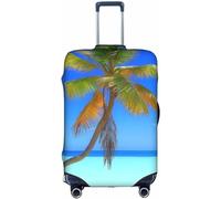 Aotmany Funda para equipaje de viaje de playa azul cielo palmera para equipaje de 18/24/28/32 pulgadas, protector elástico para maleta con cremallera oculta para maleta con ruedas, aprobado por la