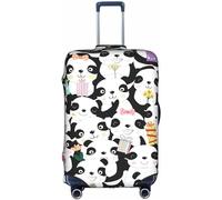 Aotmany Funny Pandas - Funda de equipaje de viaje con diseño de dibujos animados para equipaje de 18 a 32 pulgadas, protector elástico para maleta con cremallera oculta para maleta con ruedas,