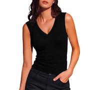 Aottori Camiseta Mujer Tirantes Anchos Ajustada Cuello Pico Suave Elástica | Blusa de verano, Ajuste que sienta bien, Sin sensación rígida, Con vaqueros o falda, Perfecta para escapadas, Aire actual