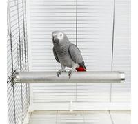 AOTU Percha grande de acero inoxidable para loros, soporte para pájaros, para jaula, percha duradera para cortar picos y garras para pájaros, accesorio de jaula de loro (L: 30 x 3 cm)