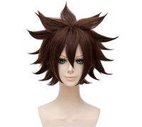 Aotu World - Peluca de Anmicius de color marrón, corta, esponjosa, resistente al calor, pelo sintético, para disfraz de anime, fiesta, cosplay, pelucas ALS AMX