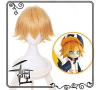 (aotu World) Pelucas de cabello sintético de fibra corta de oro resistente al calor Anime King Halloween Carnaval Fiesta de disfraces Cosplay Peluca KUQX2602