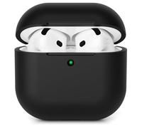 AOTUAO Funda Compatible con AirPods 4 Case Cover, Anti-rasguños Fundas Protectora de Silicona Suave de Cuerpo Completo para Airpods 4.ª Generación, LED Frontal Visible, Negro