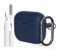 AOTUAO Funda para Airpods 3 2021 Case Cover con Kit de Limpieza, Fundas Protectora de Silicona Compatible con AirPods 3.ª Generación con Mosquetón, Midnight Blue