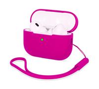 AOTUAO Funda para Airpods Pro 2 Case Cover, Fundas Protectora de Silicona Compatible con AirPods Pro 2 2022 con Silicona Lanyard, Funda Portátil a Prueba de Golpes, LED Frontal Visible,Rose Pink