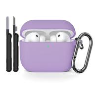 AOTUAO Funda para Airpods Pro 3.ª Generación Case Cover con Kit de Limpieza, Anti-rasguños Fundas Protectora de Silicona Compatible con AirPods Pro 3 (2025) con Moschettone, Light Purple
