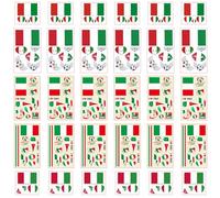 Aotusoa 30 tatuajes temporales de la bandera de Italia para competiciones internacionales de partidos de fútbol Copa Mundial de Fútbol Pegatinas para la cara impermeables banderas tatuajes de bandera