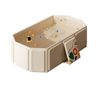 Aotusoa Bañera plegable de 75 x 45 x 25 cm, bañera, portátil, plegable, multifuncional, para miembros de la familia y mascotas, accesorios al aire libre y del hogar (beige)