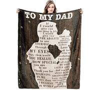 Aotximlat Manta con texto en inglés «To My Dad», regalo de cumpleaños para papá, marido, hombres, manta curativa de hija impresa cálida para sala de estar, 50 x 60 pulgadas
