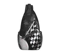 Aotximlat The Sea Sling Bag - Mochila cruzada de viaje para hombres y mujeres, hombros izquierdo y derecho ajustables, mochila casual para senderismo, Bandera a cuadros Racing, Talla única