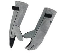 AOUCHI Guantes de piel resistentes al calor para barbacoa, horno de pizza y hoguera, guantes resistentes para soldadura, estufas de leña, hornos multicombustible, cocina al aire libre y camping (16