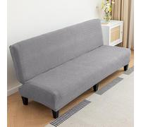 AOUHMN Funda de sofá sin Brazos de 2 a 4 plazas, Universal, elástica, Impermeable, Plegable, Lavable, extraíble y extraíble, para sofás, Protector de Sofa Cama sin Reposabrazos Plegable,Grigio,L