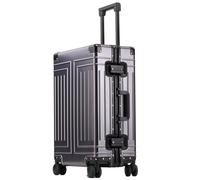 Aoun Maleta De Mano Rígida Equipaje Trolley Cabina Completamente de Aluminio con Ruedas Giratorias, Maleta De Equipaje De Mano Zipless Maletas De Metal Para Viajes De Negocios, gris, 71CM-102L