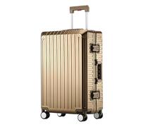 Aoun Trolley Maleta de equipaje de mano rígida aleación de aluminio magnesio con cerradura, equipaje cabina de equipaje maleta rígido todo en metal, trolley equipaje con ruedas para viajes de negocios