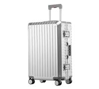 Aoun Trolley Maleta de equipaje de mano rígida aleación de aluminio magnesio con cerradura, equipaje cabina de equipaje maleta rígido todo en metal, trolley equipaje con ruedas para viajes de negocios