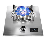 Aouoeeo Placa de Gas, Encimera de Gas, Cocina de Gas de 32 cm con Quemador, 1 Wok, 7,2 kW, Nueve cavidades, Fuego Intenso, Acero Inoxidable