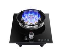 Aouoeeo Placa de Gas, Encimera de Gas, Cocina de Gas de 7,2 kW con Quemador de Nueve cavidades, empotrada, encimera de 33 cm, vitrocerámica de Vidrio Templado, Color Natural.
