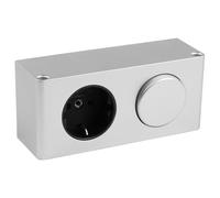 Aourow - Caja de energía con enchufe e interruptor plateado I Power Box con 250 V max IP 20 para encimeras de trabajo, toma empotrada, armario espejo mesa