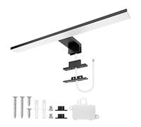 Aourow Lámpara de Espejo Baño 10W, 400mm 820lm Aplique Luz LED, Blanco Neutral 4000K, Resistente al Agua IP44 Clase II para Baño y Armario con Espejo, Negro