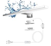 Aourow Lampara Espejo Baño 10W,40CM 820LM Aplique Luz Espejo Baño con Cable Interruptor,Blanco frío 6500K Lámpara de Espejo Baño LED Resistente al Agua IP44 para baño y Armario con Espejo CLASE II