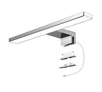 Aourow LED Luz Espejo 5W 500 Lúmenes,Lámpara Espejo Baño Blanco Frío 6000K,Apliques Espejo de Baño Inoxidable IP44,Sin Luz de Gabinete Parpadeante Para el Baño, Longitud del Producto:30cm